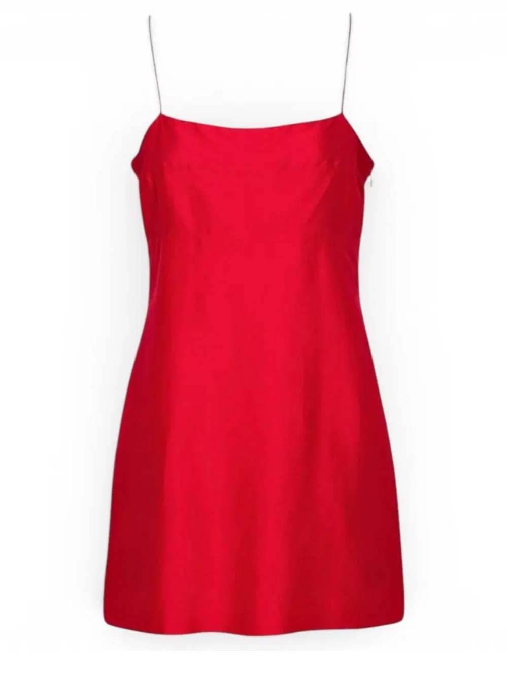 Reformation Par Red Satin Slip Mini Dress